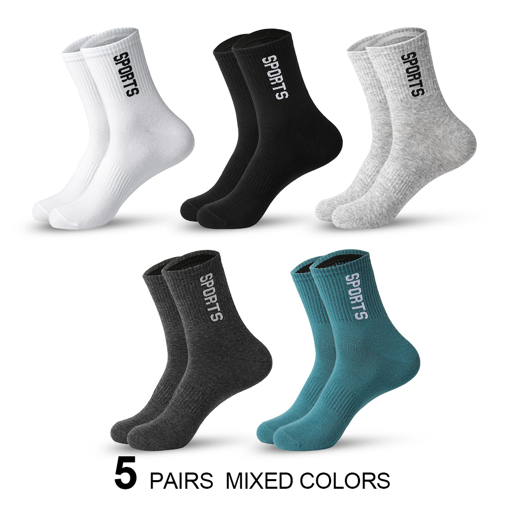 5 paar lente zomer winter heren sportsokken vrije tijd zweetabsorberend comfortabele dunne ademende sokken heren basketbal meias: zwart rood