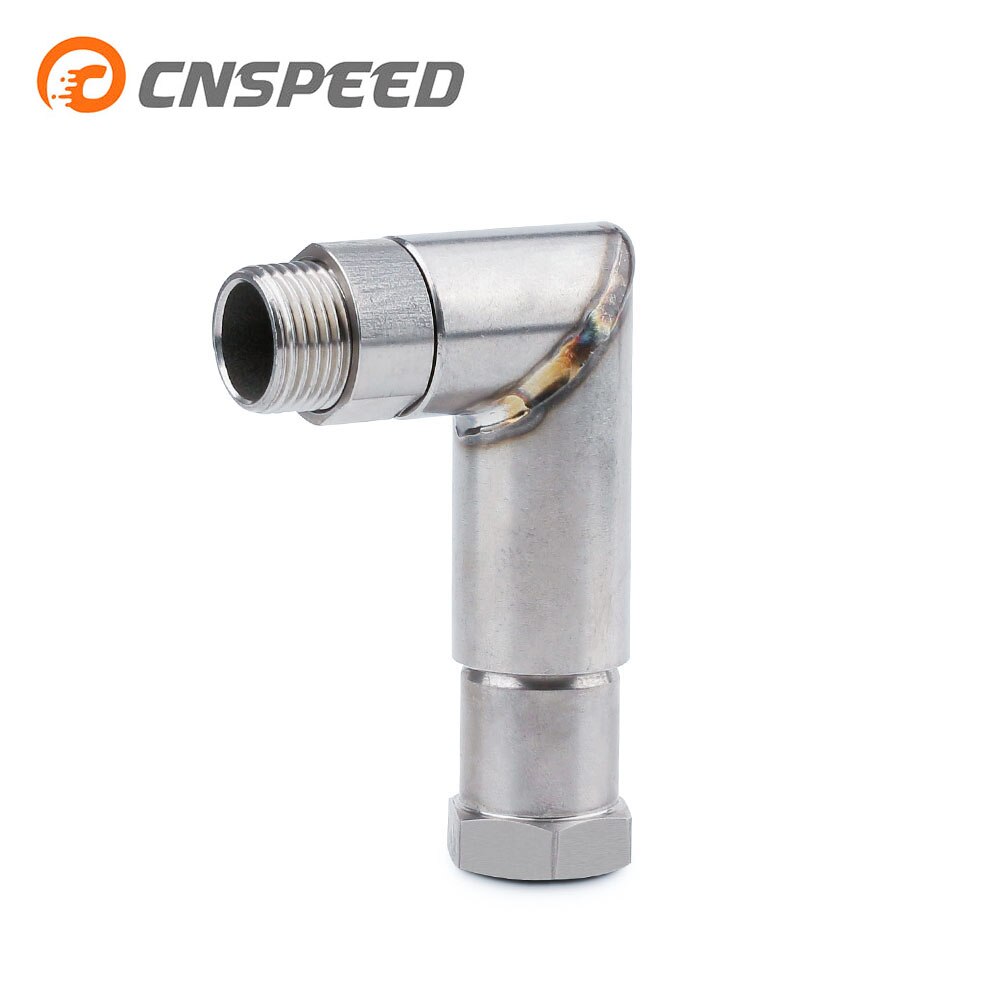 CNSPEED O2 oxygen sensor angled extender spacer 90 degree 02 bung extension M18 X 1.5 YC101365