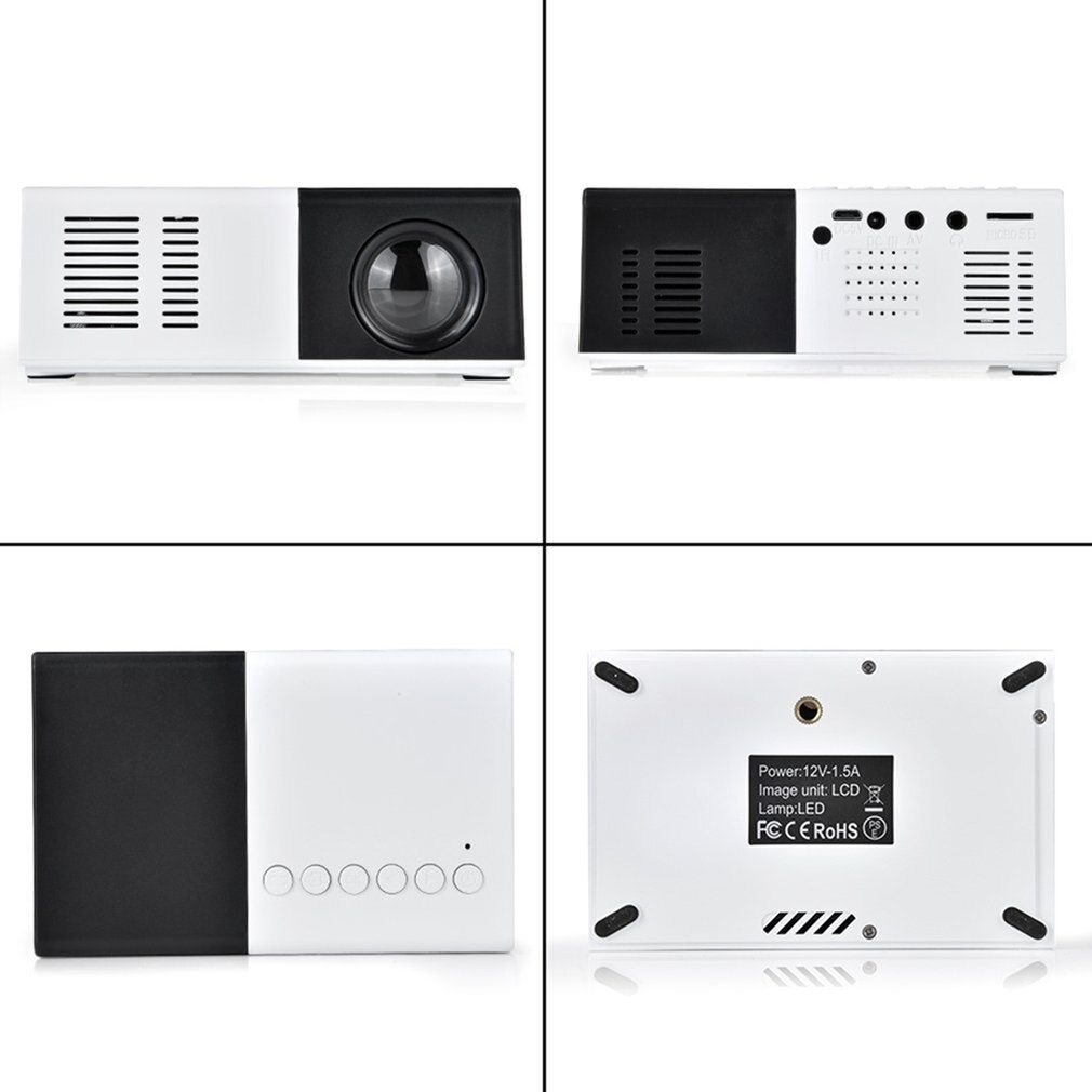 J9 Mini Projector Household Full LED Support AV CVBS Hdmi-compatible USB Multimedia Interfaces Beamer Projector
