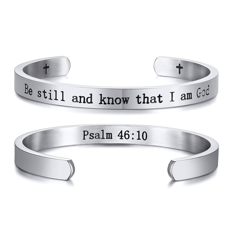 Jean 3:16 verset de la Bible Bracelet chrétiens pour hommes femmes étude de la Bible bijoux religieux pour dieu tant aimé le monde 56MM: 384S-4