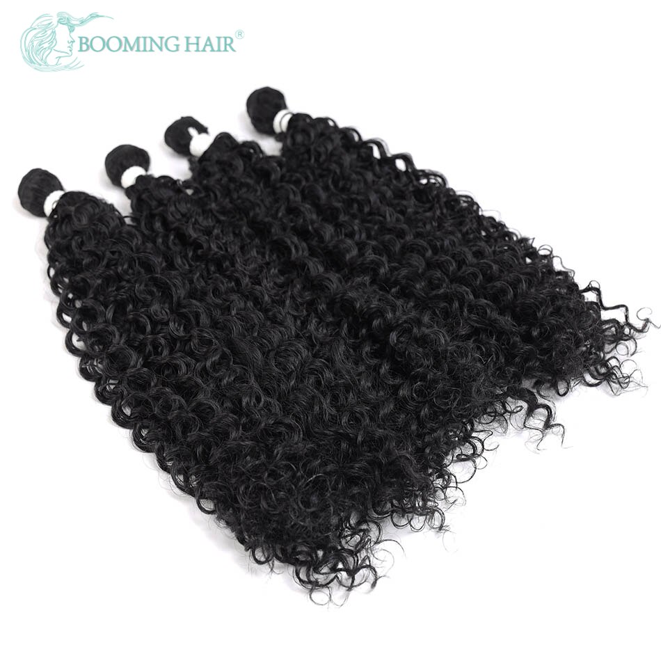 Natuur Haar Afro Water Wave Hair Extensions Bundels Zwart 5 Stks/partij Hair Extensions Zachte Synthetische Wave Haar