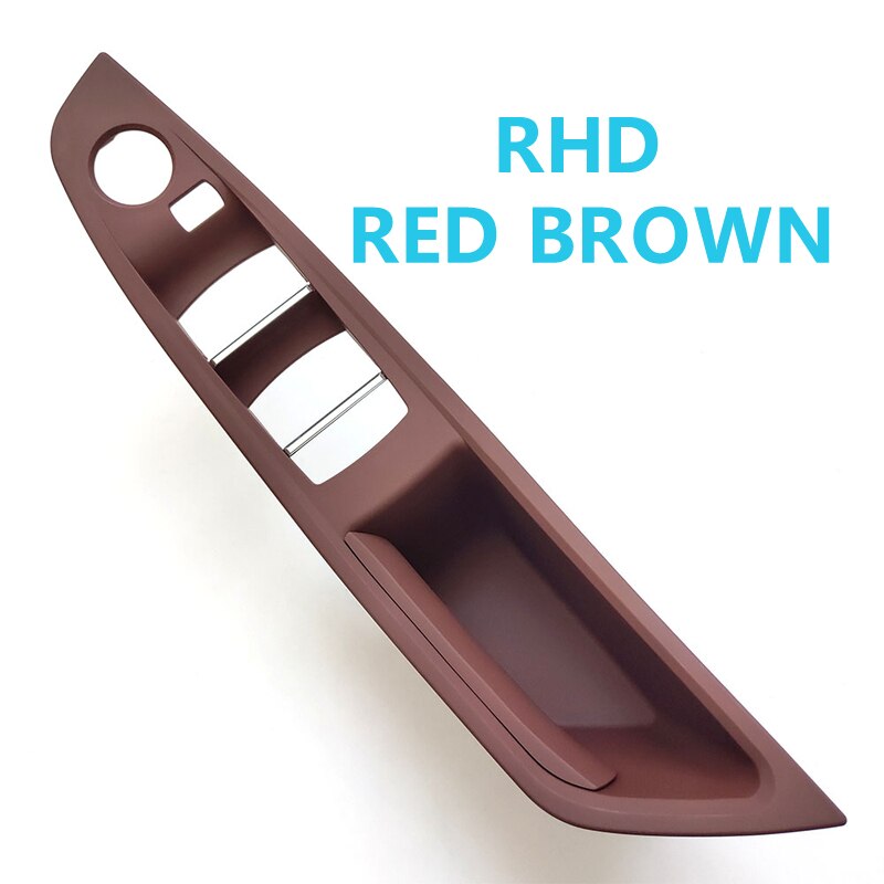 LHD RHD Interior Door Pull Handle Armrest Panel Trim No Mirror Folding Button for BMW 5 Series F10 F11 F18 520 523 525 528 530: RHD Red Brown