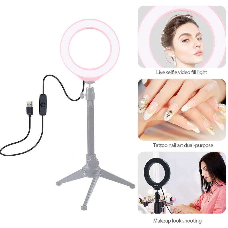 USB LED Ring Vlogging Photography Video Lights 12CM Dimmable Camera Phone Ring Lamp 4.7 Inch For Makeup Video Live Studio