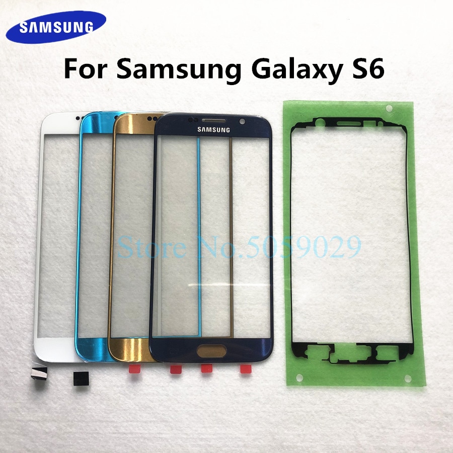 Voor Samsung Galaxy S6 G920 G920F LCD display outer touch panel screen glas vervanging Voor Glas Lens + Sticker