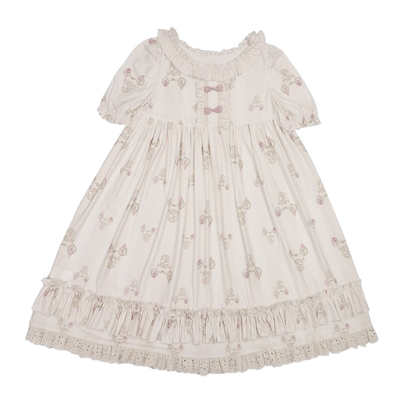 Kawaii śliczne Lolita bielizna nocna koszula nocna Lolita zestaw koszula szorty gwiazda księżyc piżamy sukienki zestaw z krótkim rękawem słodkie ubrania domowe: sleep dress / S