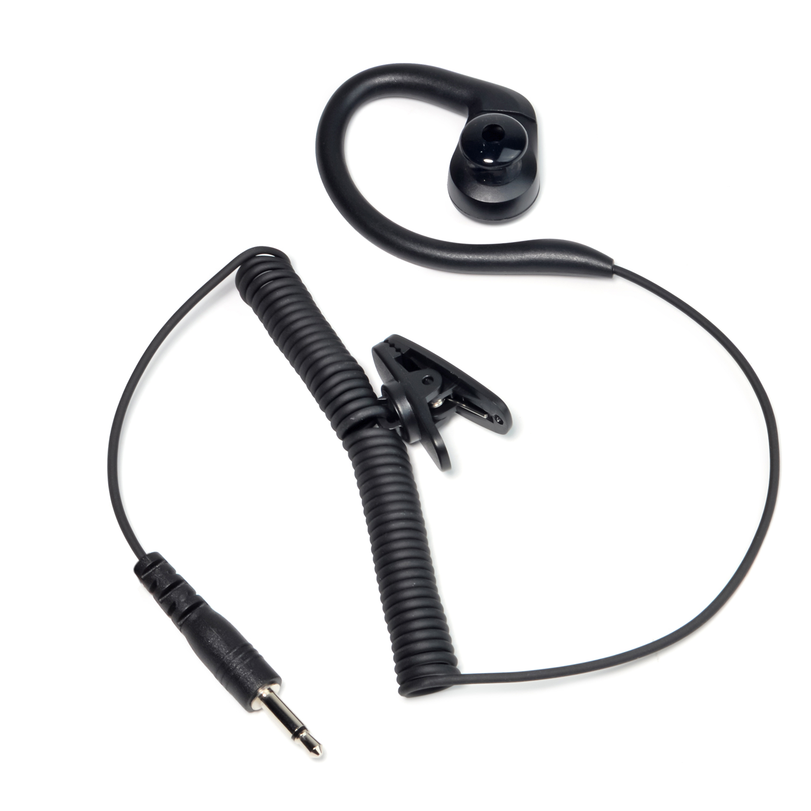 3,5 mm luister alleen oortelefoon compatibel met luidsprekermicrofoon, G-vorm oorhaak Ontvang alleen headset voor politiebeveiliging wetshandhaving