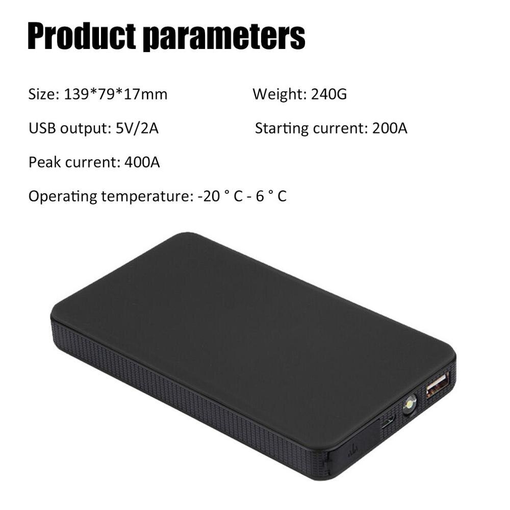 Démarreur de saut de voiture dispositif de démarrage Portable briquet batterie externe Booster chargeur de batterie Portable démarreur de voiture briquet