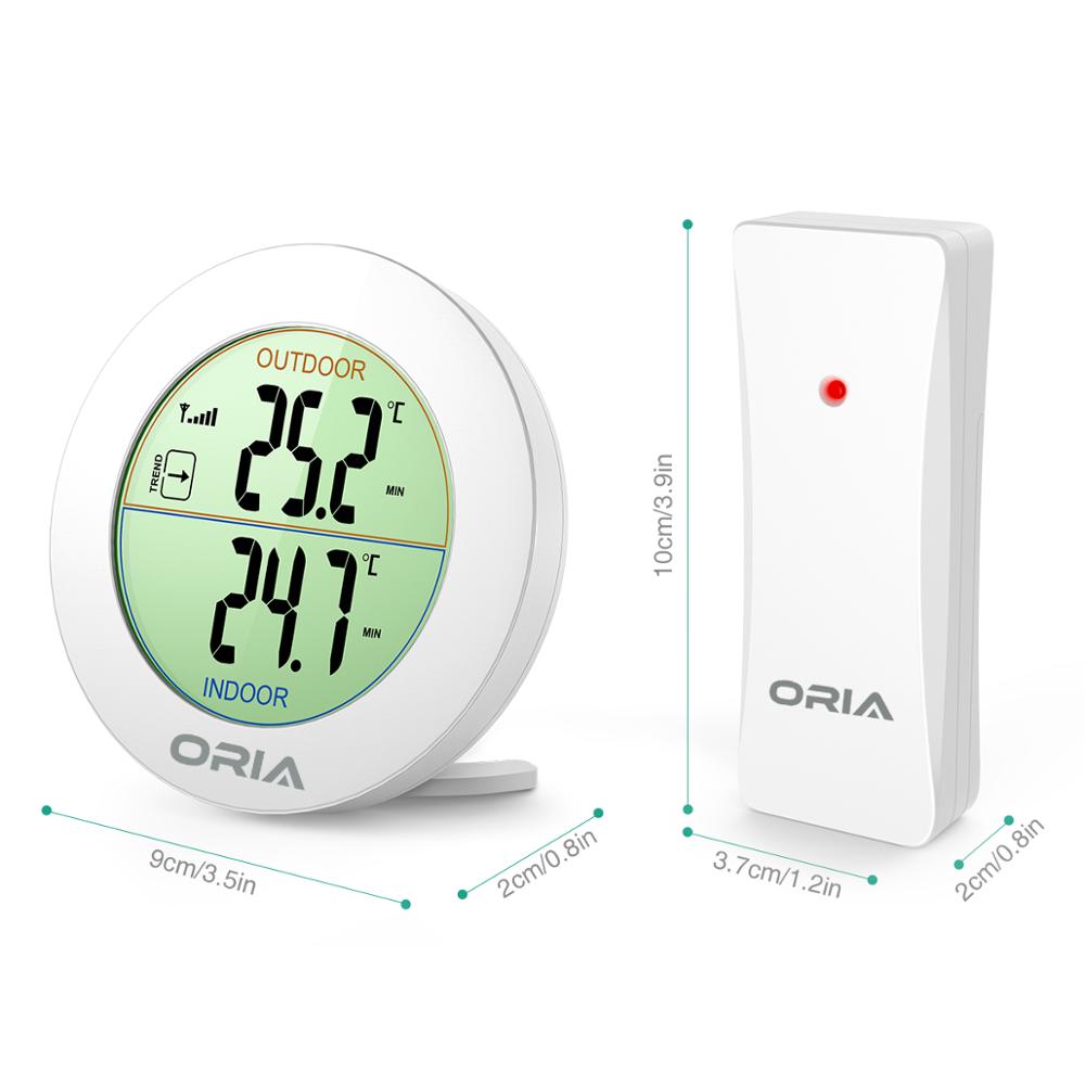 ORIA Indoor Outdoor Thermometer Digital Wireless Thermometer Temperature Remote Sensor LCD Home Office Outdoor Temperature