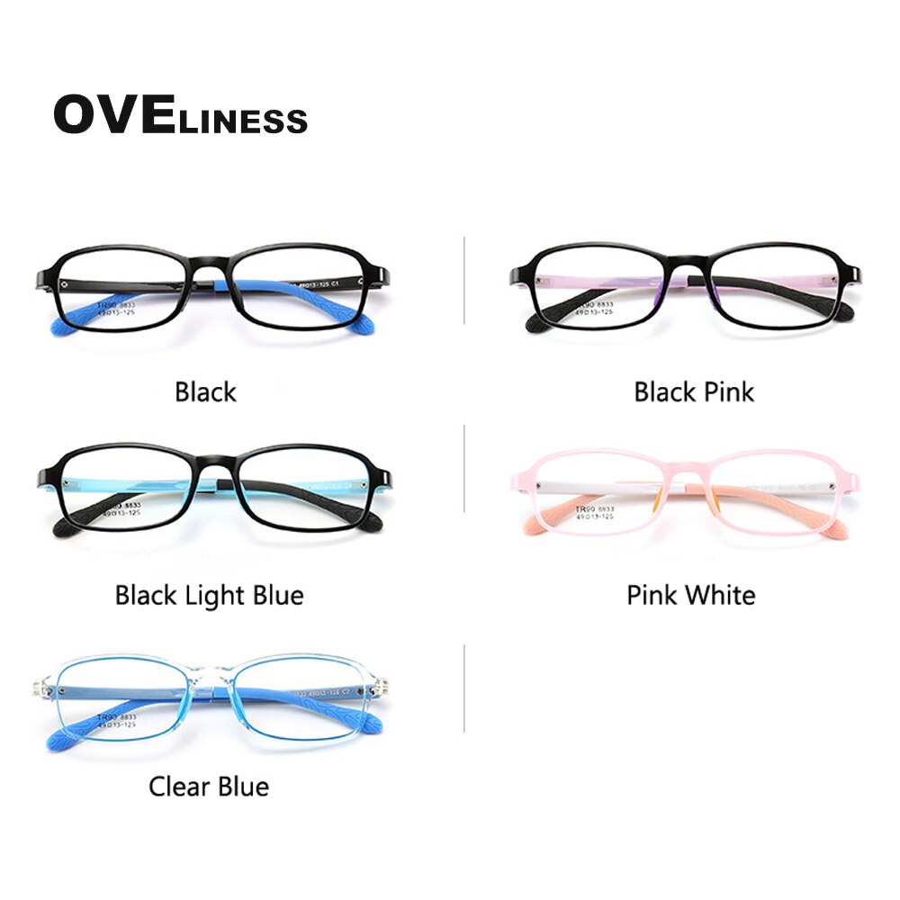 Myopia Optical Children Glasses Frame boy girl Solid TR90 Diopter Transparent Prescription Kids Glasses Flexible Soft Eyewear