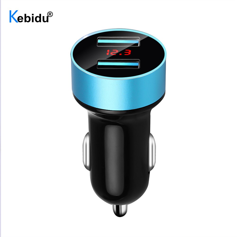 3.1A Dual USB Car Charger 2 Ports LCD Display 12-24V Car Cigarette Socket Lighter Car Phone Charger for iPhone 12 11 Pro Samsung