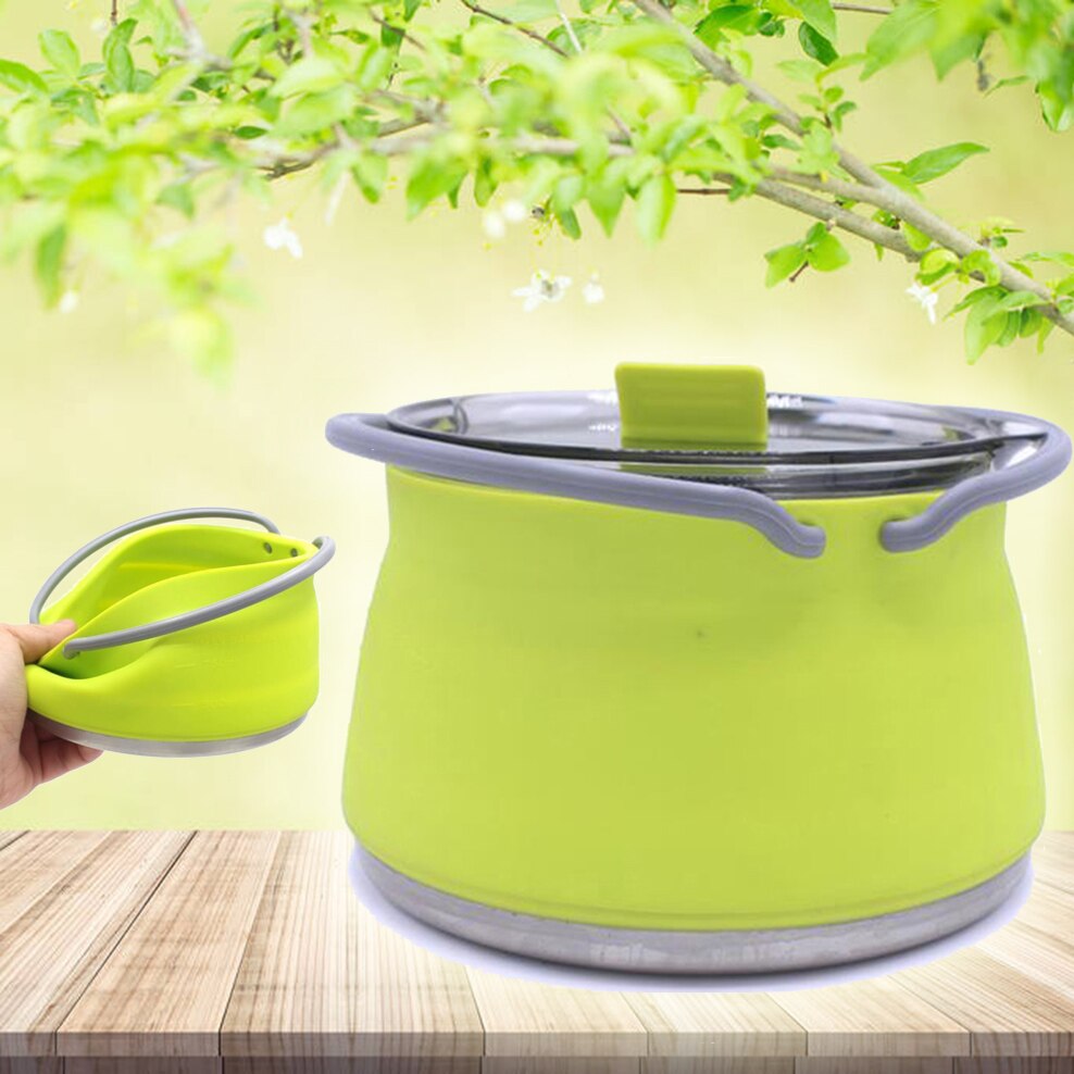 Silicone Folding Boiling Kettle Portable Camping Kettle Outdoor Compressible Folding Pot Travel Silicone Boiling Water Pot