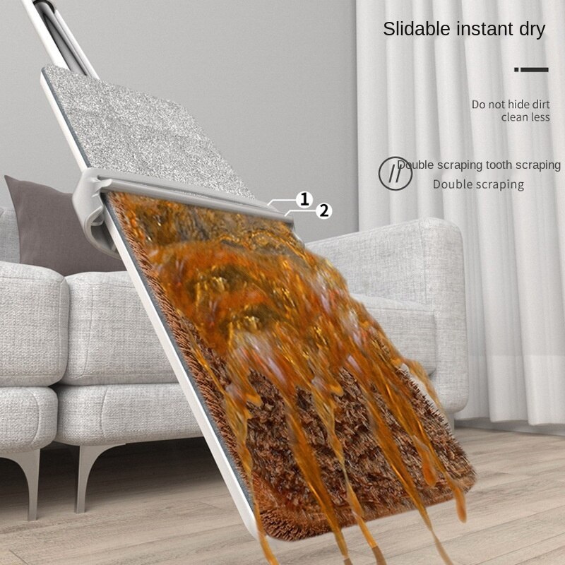 Balai serpillière plat pour le nettoyage des sols, avec 2 pièces en tissu microfibre, deux tailles, modèle