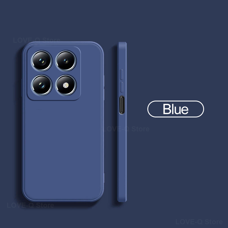 Coque en silicone liquide d'origine pour Xiaomi, couverture souple en TPU, Xiaomi 14 T Pro: PC / Bleu