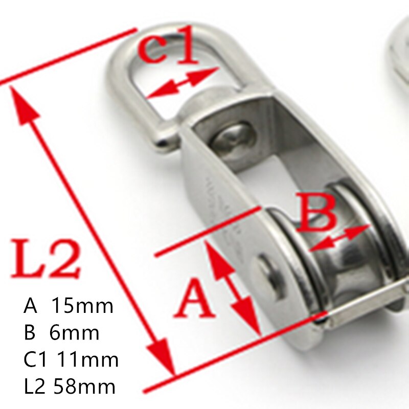 Stainless Steel Heavy Duty Steel Single Wheel Swivel Lifting Rope Pulley Block M15