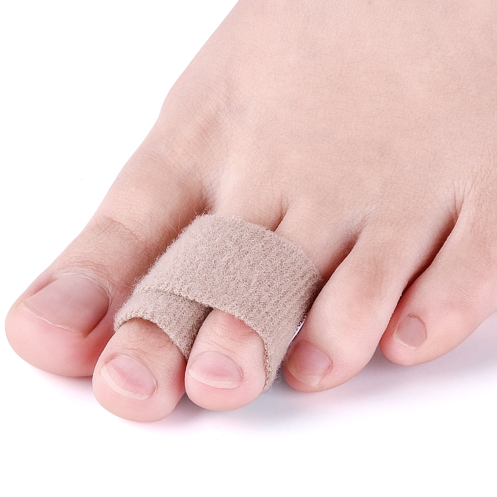 5Pcs Cotton Material Broken Toe Wrap Cushioned Bandages Hammer Toe for Corrector Separator Straightener Toe Wrap Anti-Slip Brace