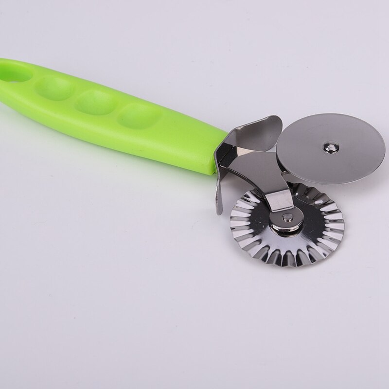 Stainless Steel Pizza Cutter Double Roller Pizza Knife Stone Pastry Pasta Dough Crimper Pastry Kitchen Baking Gadgets Pizza Tool