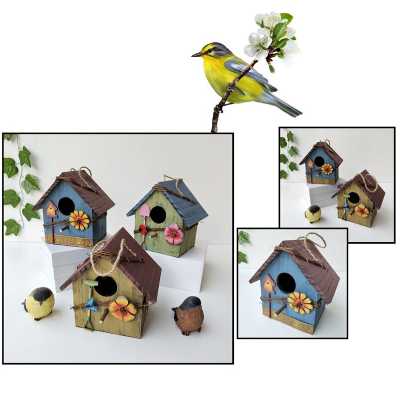 Opknoping Houten Vogel Huis Nest Decoratieve Vogelhuisjes Tuin Decor Diy Vogelhuisjes Voor Crafting Creëren Vogel Doos