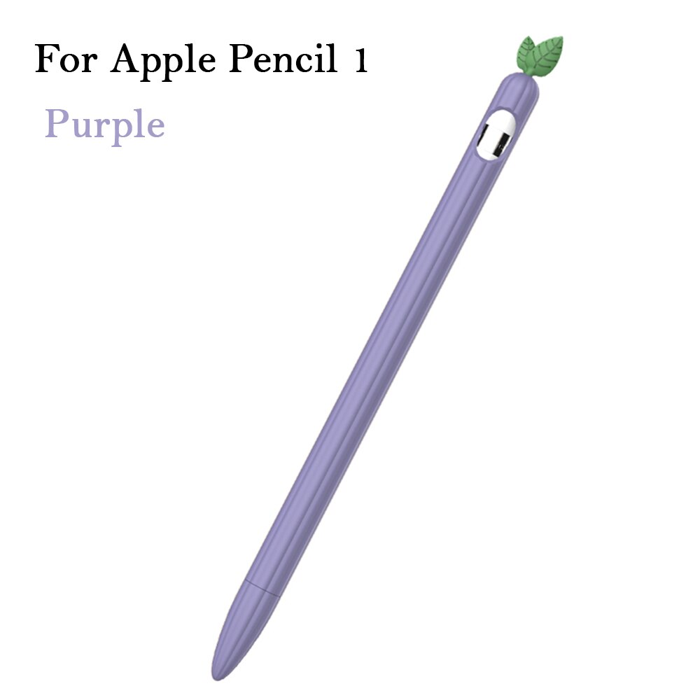 Cute Cat Ear Anti-scroll Silicone Protective Pouch Cap Holder Nib Cover Protective Case Skin For Apple Pencil 1 2 Tablets Pen Co: purple For Pencil 1