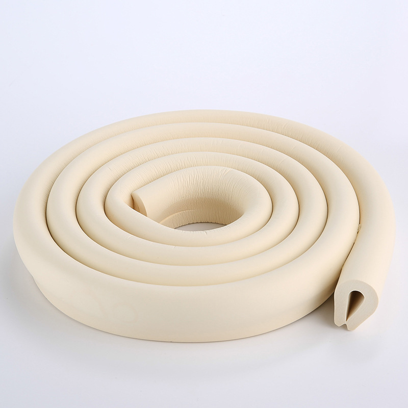 Cojín protector de espuma en forma de U para bebé, borde de esquina suave de seguridad, 2M, para mesa de vidrio, EIG88: Beige