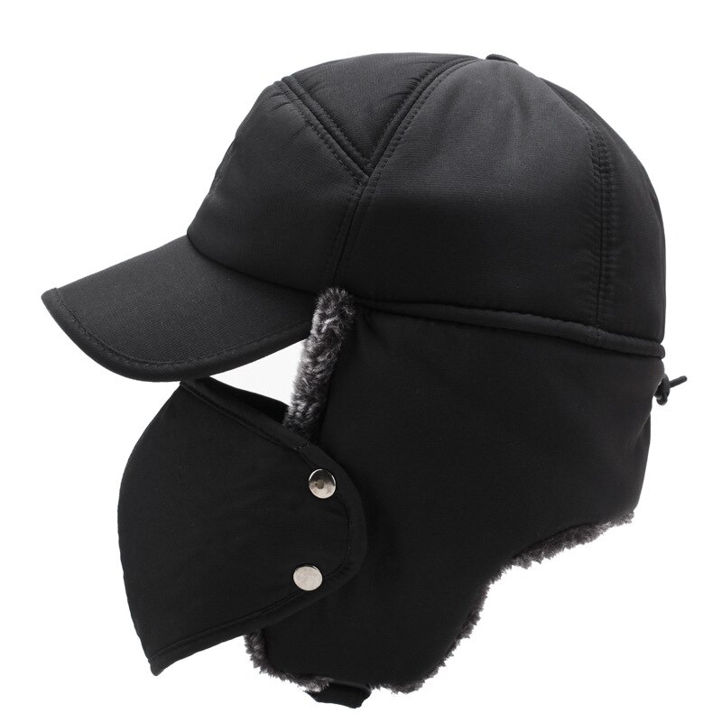 Gorro de alpinismo y Pesca para hombre y mujer, gorro de esquí de terciopelo grueso con protección para las orejas, a prueba de viento, unisex
