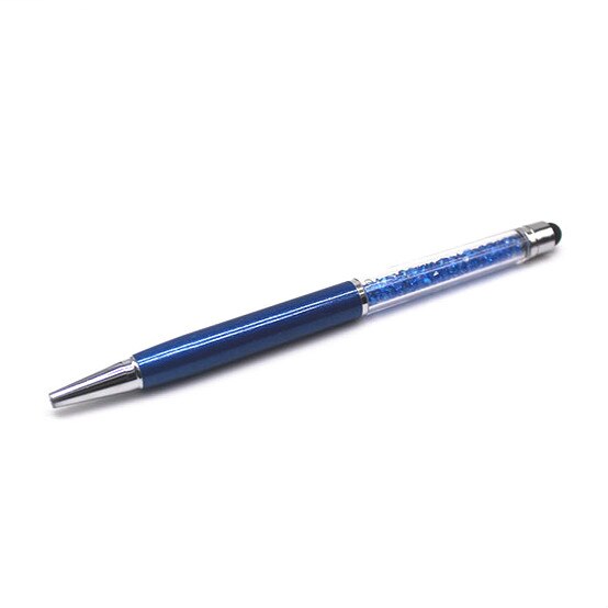 Crystal Ballpoint Pen Touch Screen Stylus Pen Useful 2 in 1 Tablet Pen For Pad Phone Smart Phone: Navy Blue