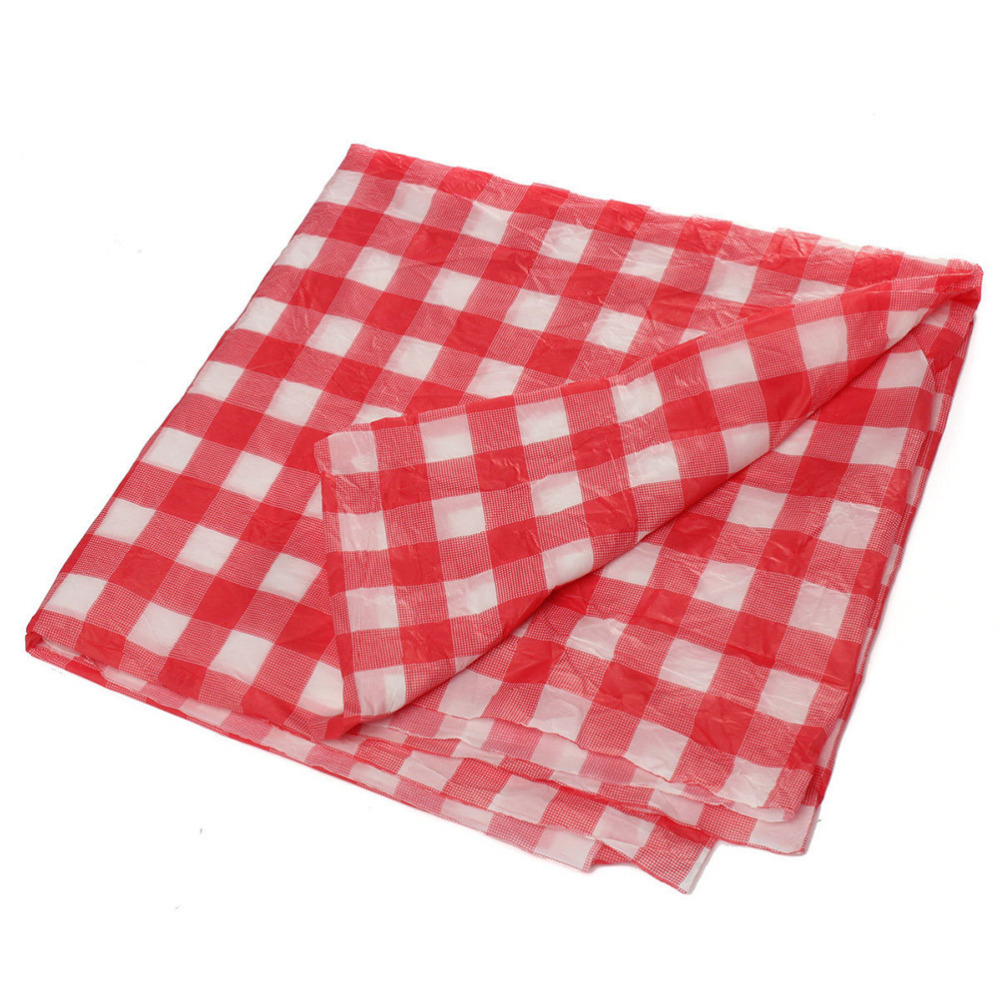 1 Pc 160 Cm * 160 Cm Tafelkleed Rode Pastel Plastic Wegwerp Veeg Controleren Tafelkleed Voor Party Outdoor Picknick bbq