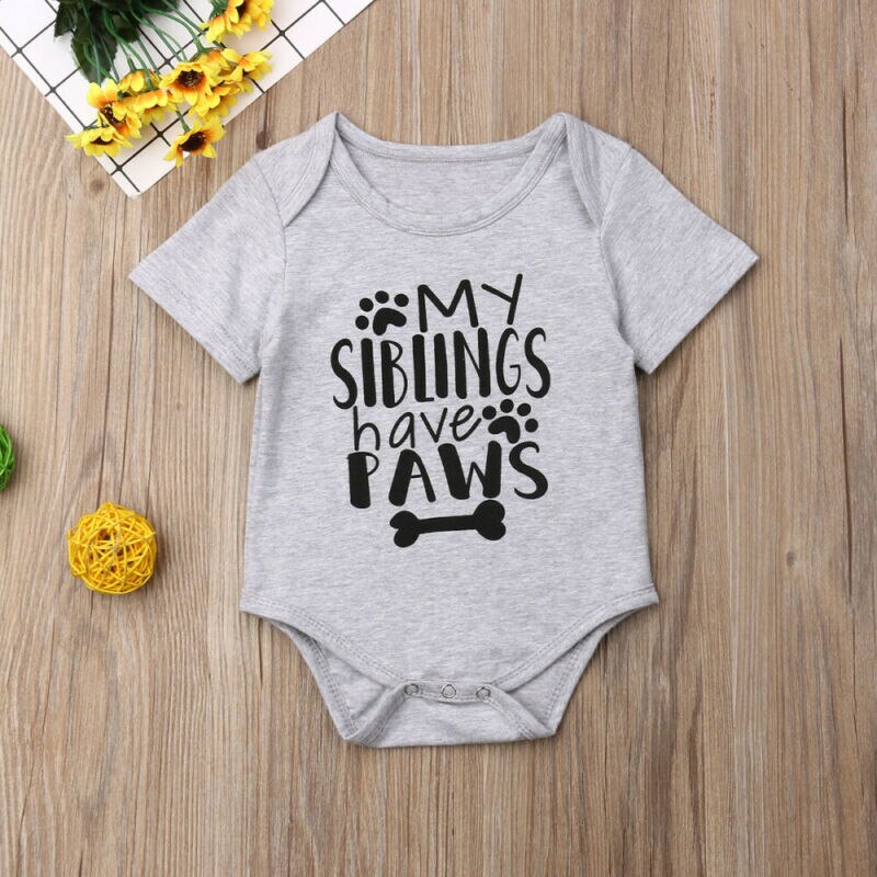 2020 letnie nowe ciało niemowlęce niemowlę z krótkim rękawem lista placki Łapa wydrukować kombinezon krótki kombinezon noworodka chłopiec dziewczyna ubrania strój