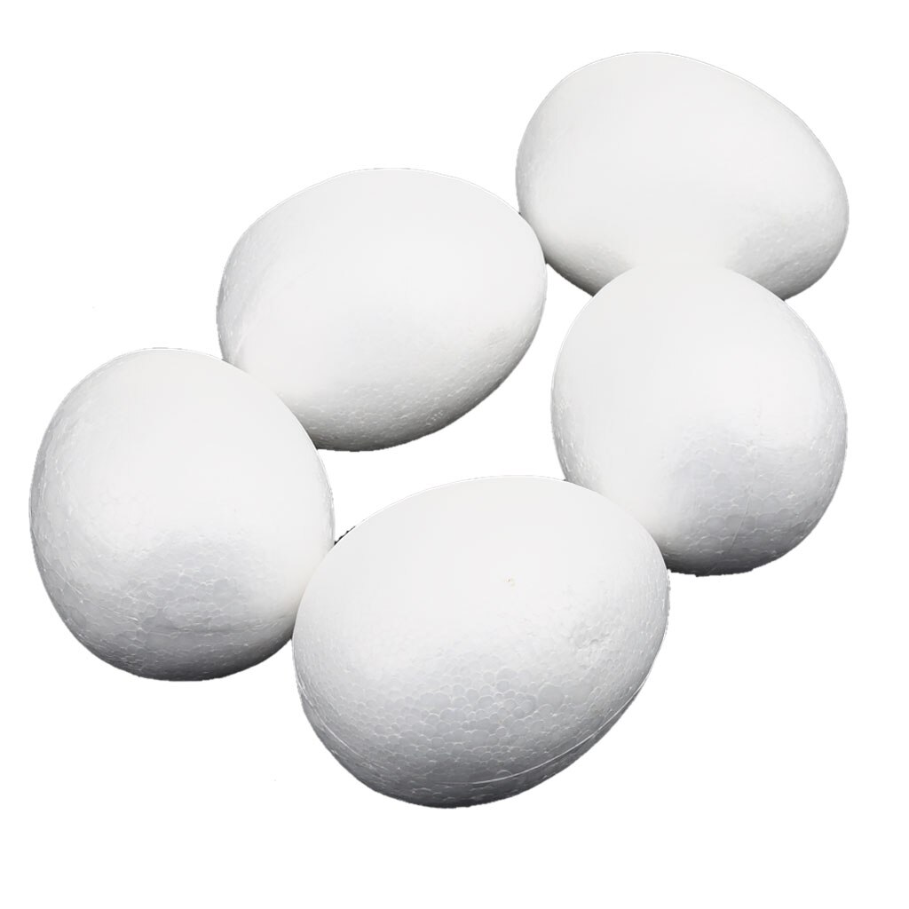 5Pcs White Modelling Craft Polystyrene Foam Eggs 10cm Modelling Craft Polystyrene Foam Eggs DIY Christmas Tree