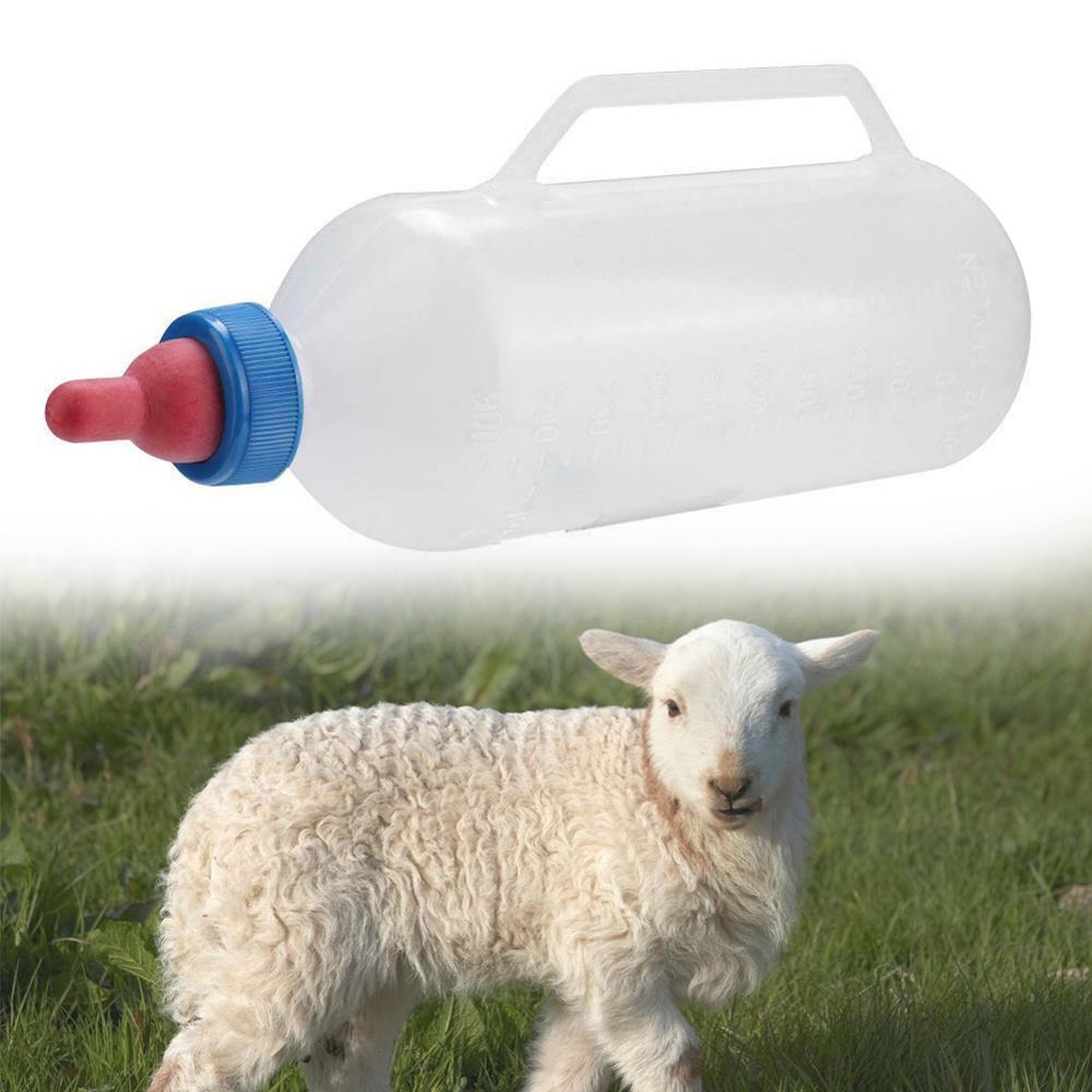 1.5l karitsan imupullo ruokinta vuohenmaitopullo kahvalla muovia kestävä