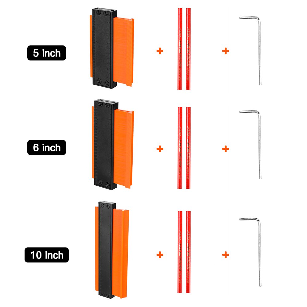 5/6/10 Inch Contour Gauge Profile Duplicator Wood Marking Tool Tiling Laminate Tiles Tools Profile Measuring Tools