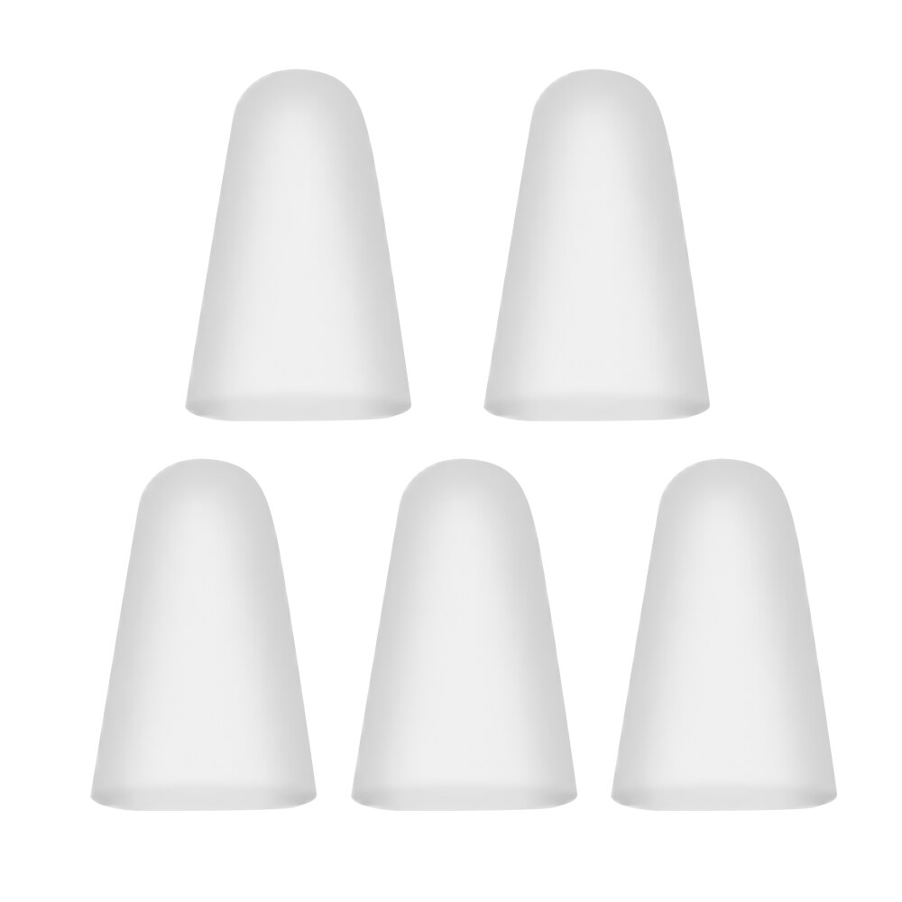 5/8PCS Silicone Writing Nib Tip Non-slip Protective Cover Case for Apple Pencil 1st 2nd iPencil Touchscreen Stylus Pen Nib Cover: 5PCS White