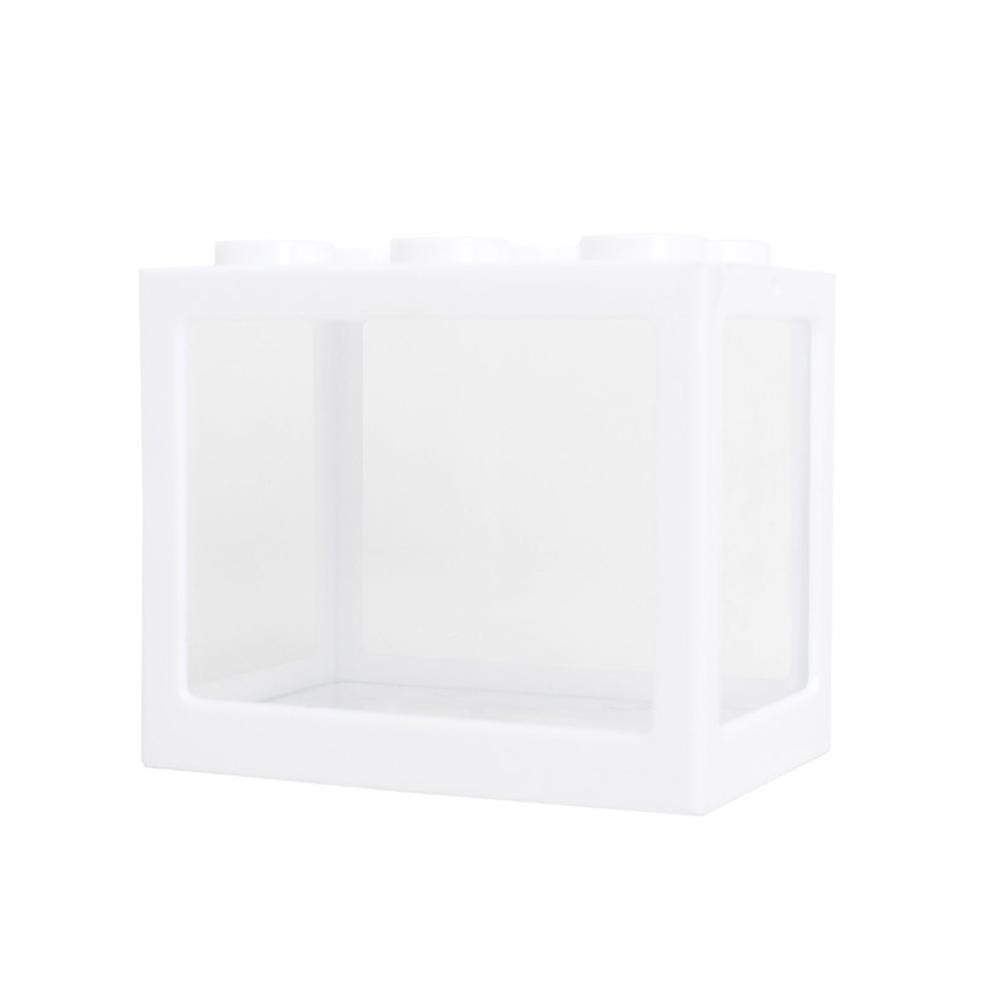 Small Fish Bowl Gold Fish Office Ornamental Transparent Acrylic Desktop Ecology: white