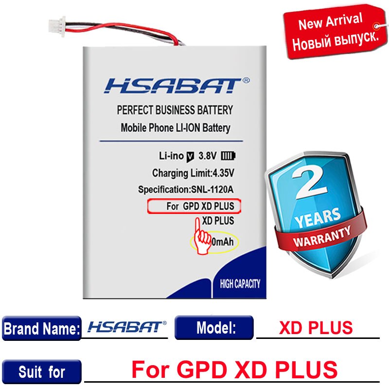 Batería de alta capacidad HSABAT 6200mAh para GPD XD Plus XDPlus