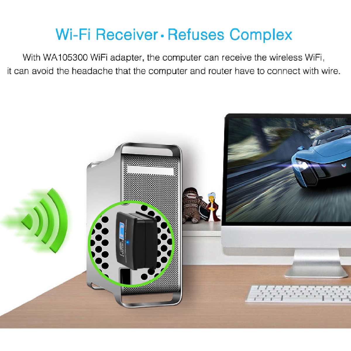 LEORY USB wifi Adapter 802.11n 300Mbps Wi Fi Adapter Dongle Network LAn Card Wifi Receiver Networking Cards