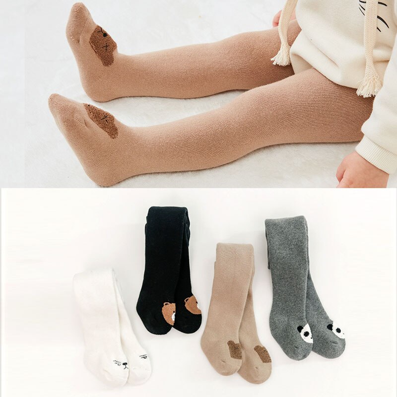 Collants chauds en coton pour bébés de 0 à 6 ans, couleur unie, collection automne hiver