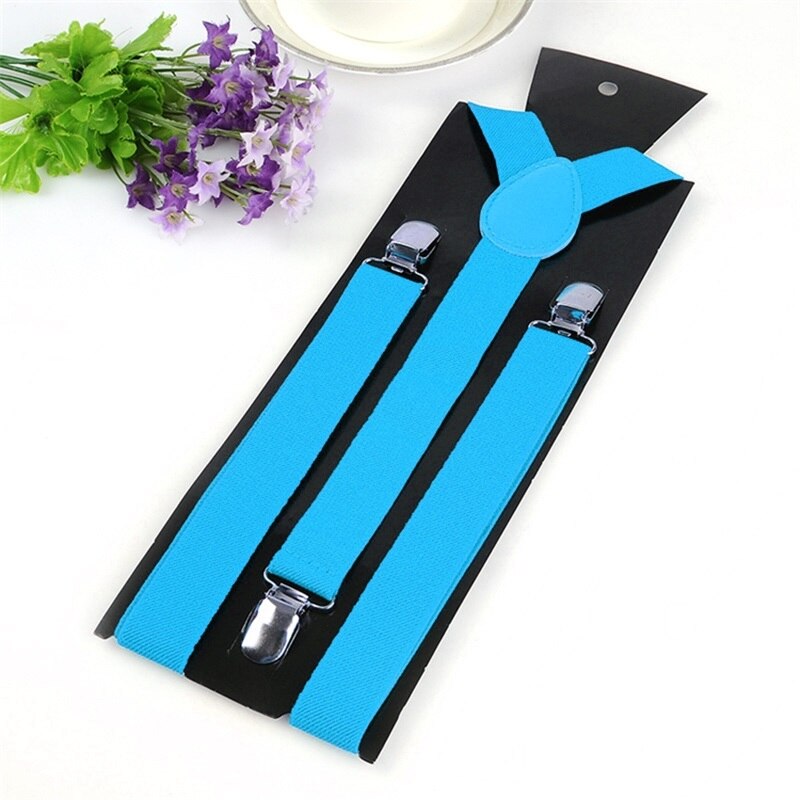 Vrouwen Mannen Verstelbare Vorm Elastische Clip-On Jarretelle Drie Clip Broek Bretels Bruiloft Strap Party Riem Mode Accessoires: Blue