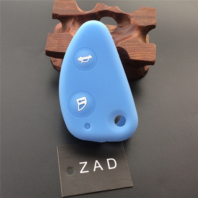Zad capa protetora de chave de silicone, capa de borracha para alfa romeo 147 156 166 gt jtd ts dobrável, 3 botões chave remota: light blue