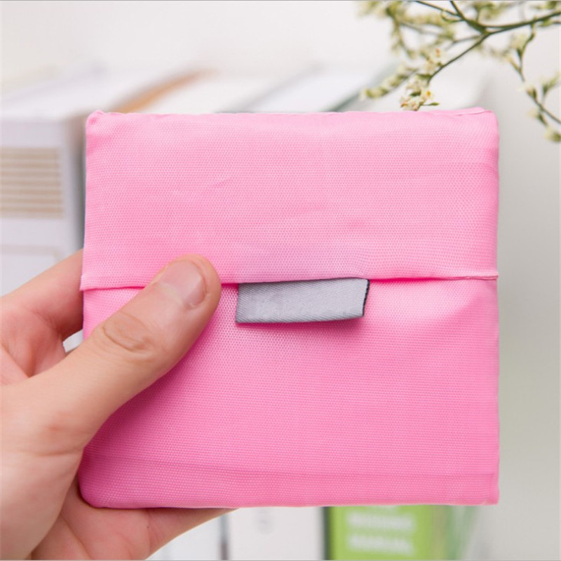 Waterproof Shopping Bag Portable Folding Reusable Foldable Shopping Bag Eco Tote Market Grocery Bag: Pink