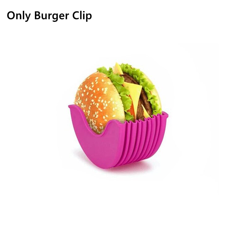 hamburger rask boks uttrekkbar silikon smultringer kompis burger ramme bekvemmelighet hjem kjøkken matte lagringsstativ burger maker form: Lilla