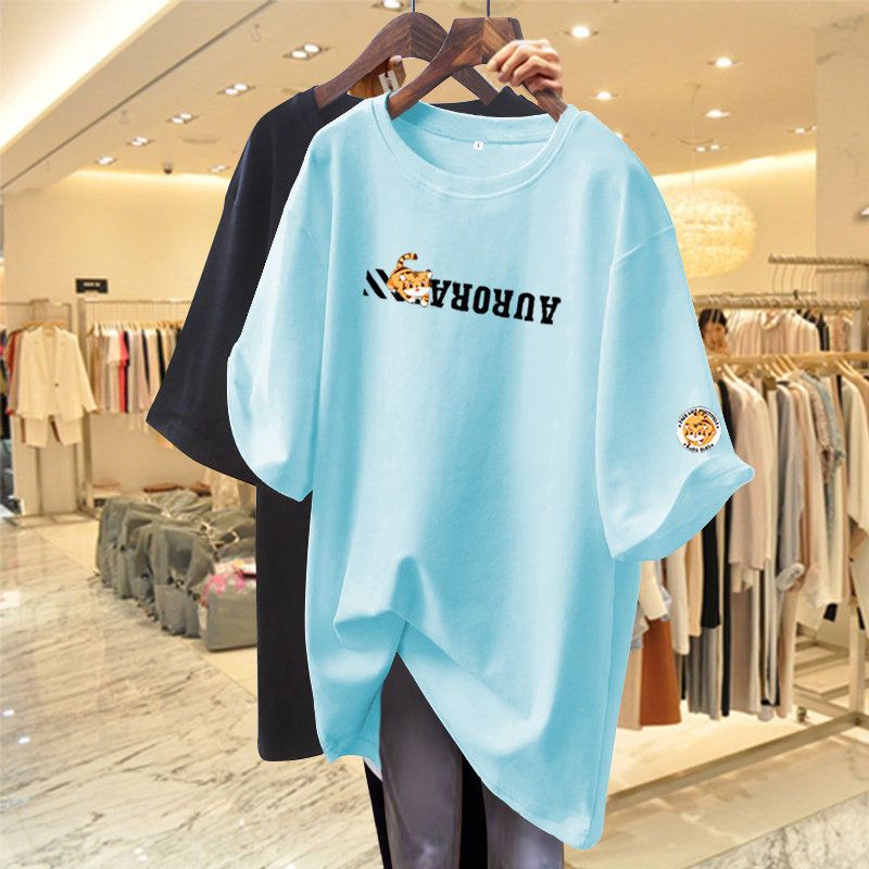 Schattige Truien Met Letterprint Zomer Dameskleding Korte Mouw Basic Casual Losse T-Shirt