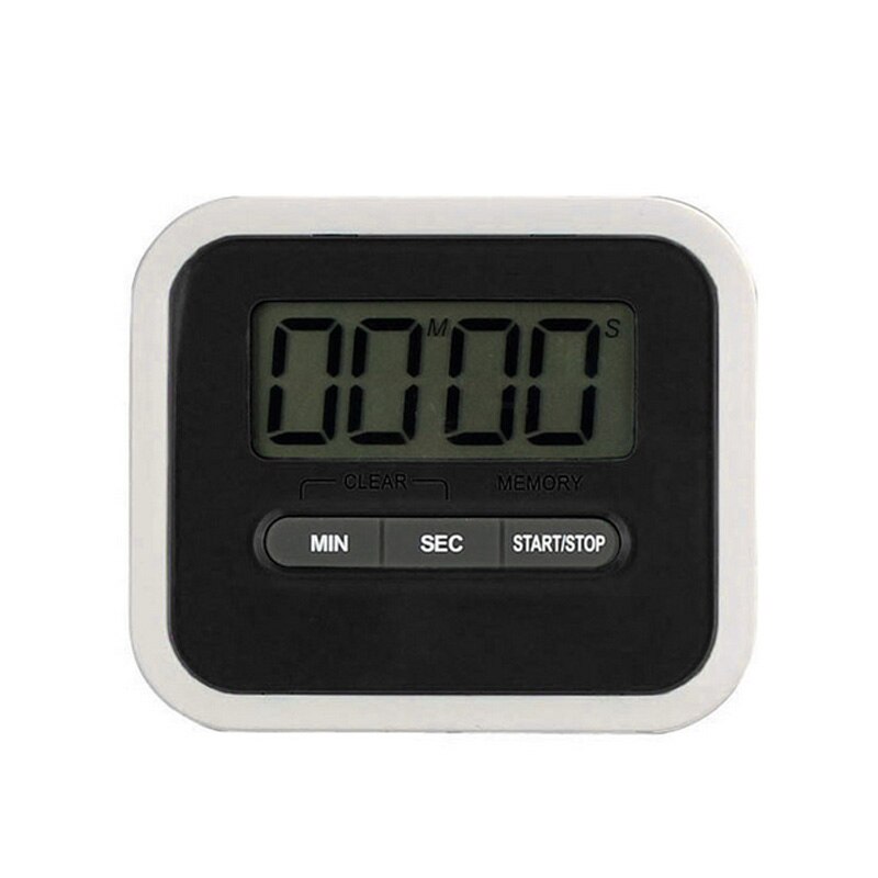 Large LCD Digital Screen Kitchen Timer Square Cooking Count Up Countdown Loud Alarm Magnet Clock Loud Alarm Kitchen Accessories: black 1