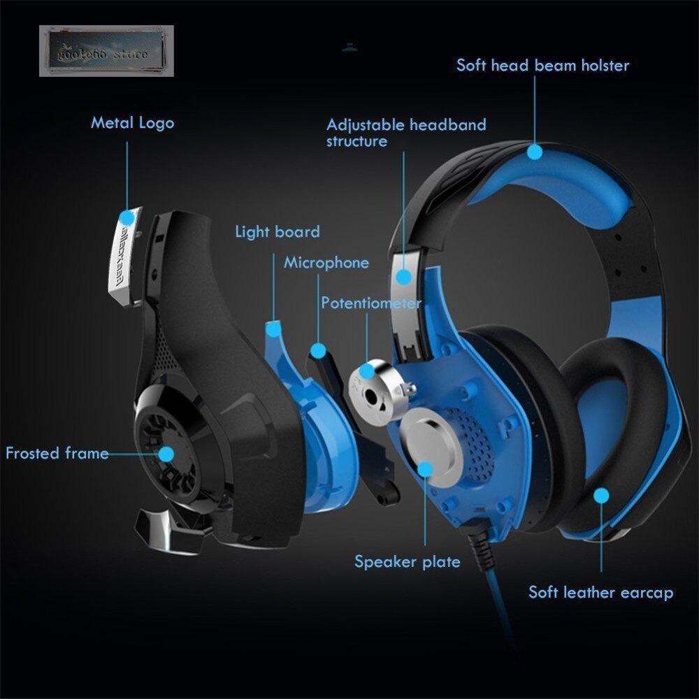 GM-1 Gaming Headphones 3.5mm Gamer Computer Headset Casque with Microphone LED Light for Xbox One PS4 playstation 4 laptop