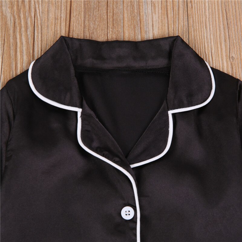 Een Persent Peuter Jongens Pyjama Sets Solid Lange Mouwen Single Breasted Pocket Tops Broek Pjs 1-7Y