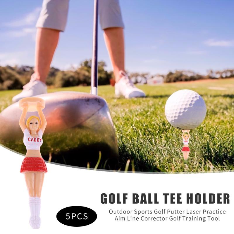 5 uds belleza animadora modelo en forma de pelota de Golf soporte de Tee práctica pelotas de Golf de pie de formación artículos auxiliares