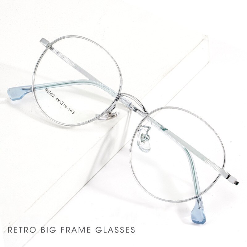KatKani Retro Small Round Frame Women's Ultralight Metal Anti-Blue Light Myopia Optical Prescription Eyeglasses Frame 01-80062