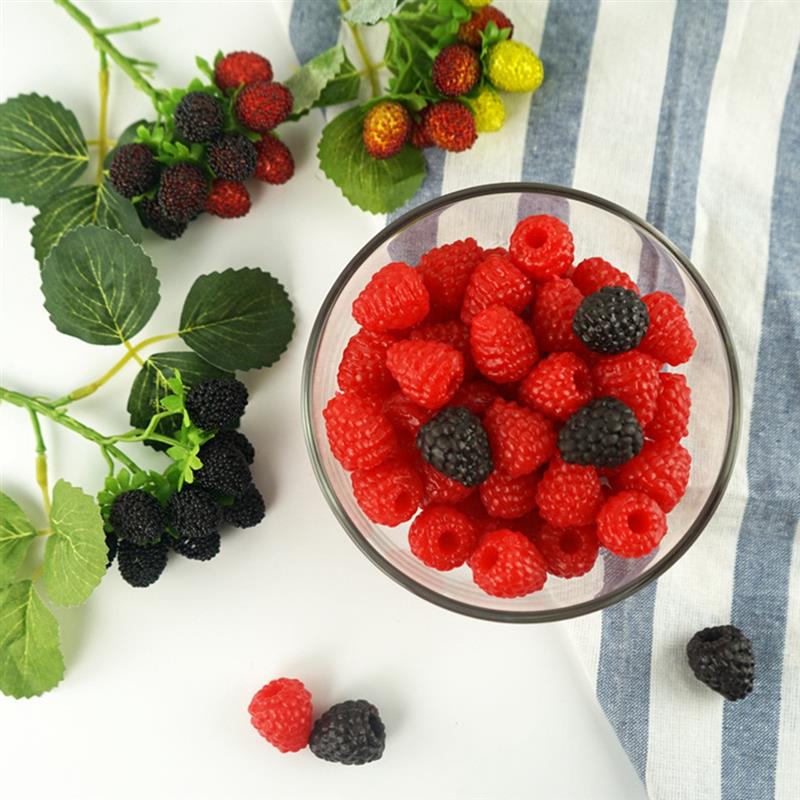 Simulation artificielle fausse fraise décoration de fête à domicile Fruits artificiels réalistes photographie accessoires Kits accessoires 4 pièces