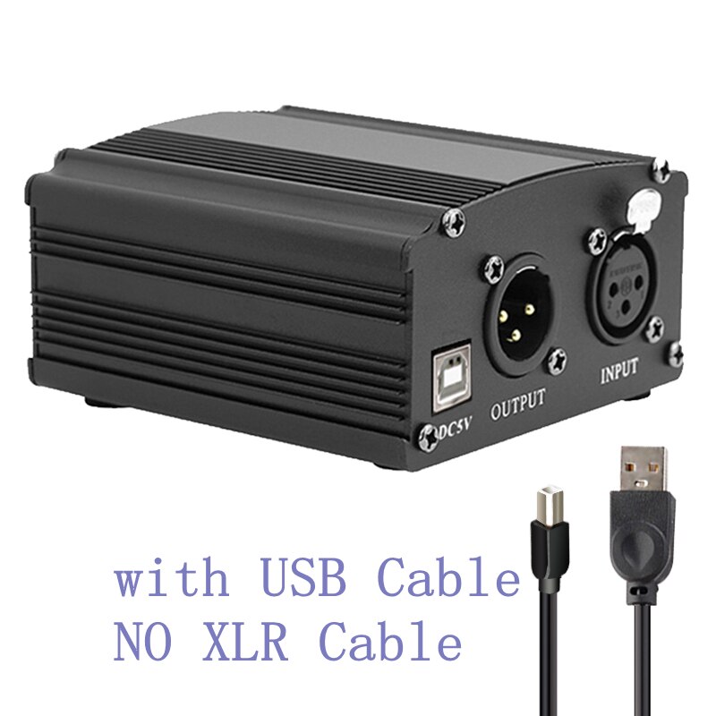 bm800 Studio Microphone 48V USB Phantom Power Karaoke bm 800 Microphone for Computer Sound Card Phantom Power with XLR Cable: Only USB Cable
