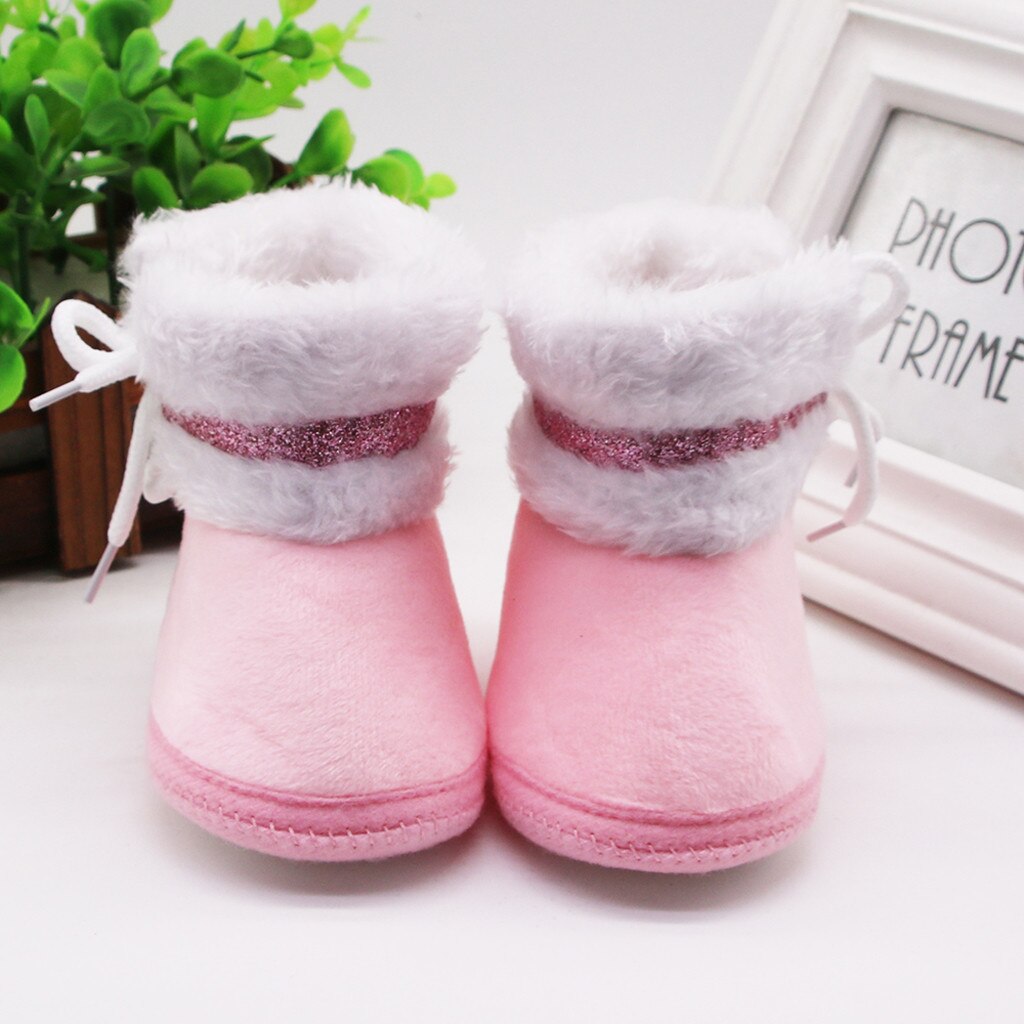 #30 Baby Baby Meisjes Cashmere Pluche Winter Laarzen Bandage Warme Schoenen Kerst Kinderen Schoenen Bota Infantil Menina
