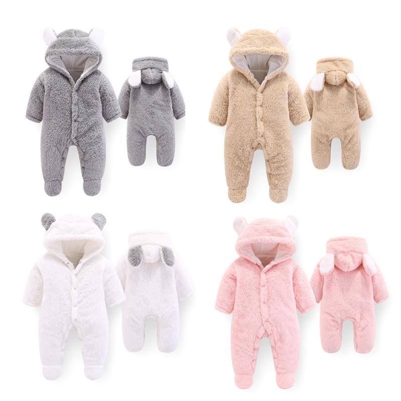 Neugeborenen Baby Winter Strampler Kleidung Junge Mädchen Gewand Weichen Fleece Overall Verdicken Warme Bequeme Pyjamas Overall