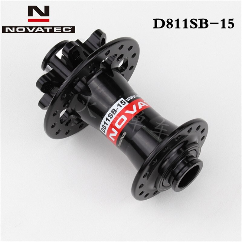 Novatec D811SB Mtb freno a disco 32H bicicletta in lega di alluminio anteriore perno passante 15mm mozzi DH mozzo Mountain Bike 100mm: Black